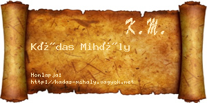 Kádas Mihály névjegykártya